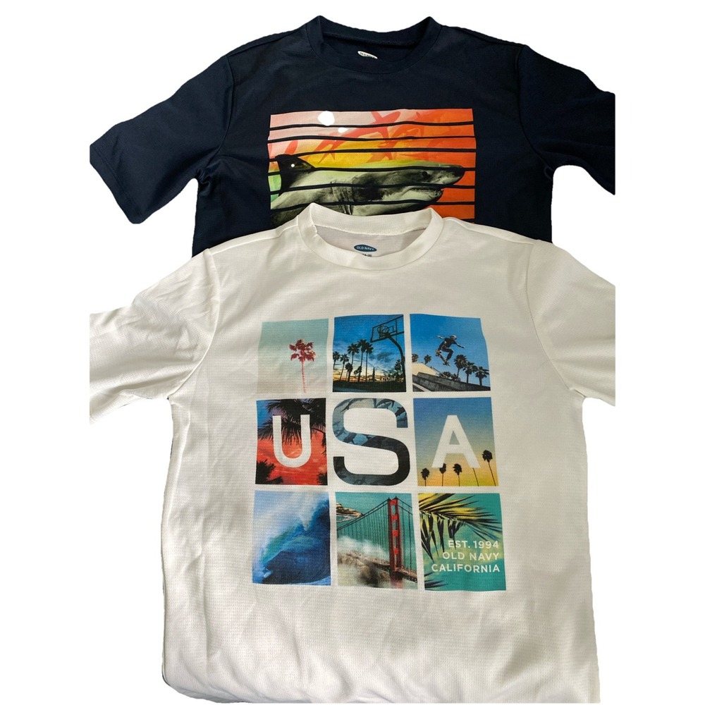 Old Navy Rash Guards Boys Size XL (14-16) Lot of 2 Beach Vacation